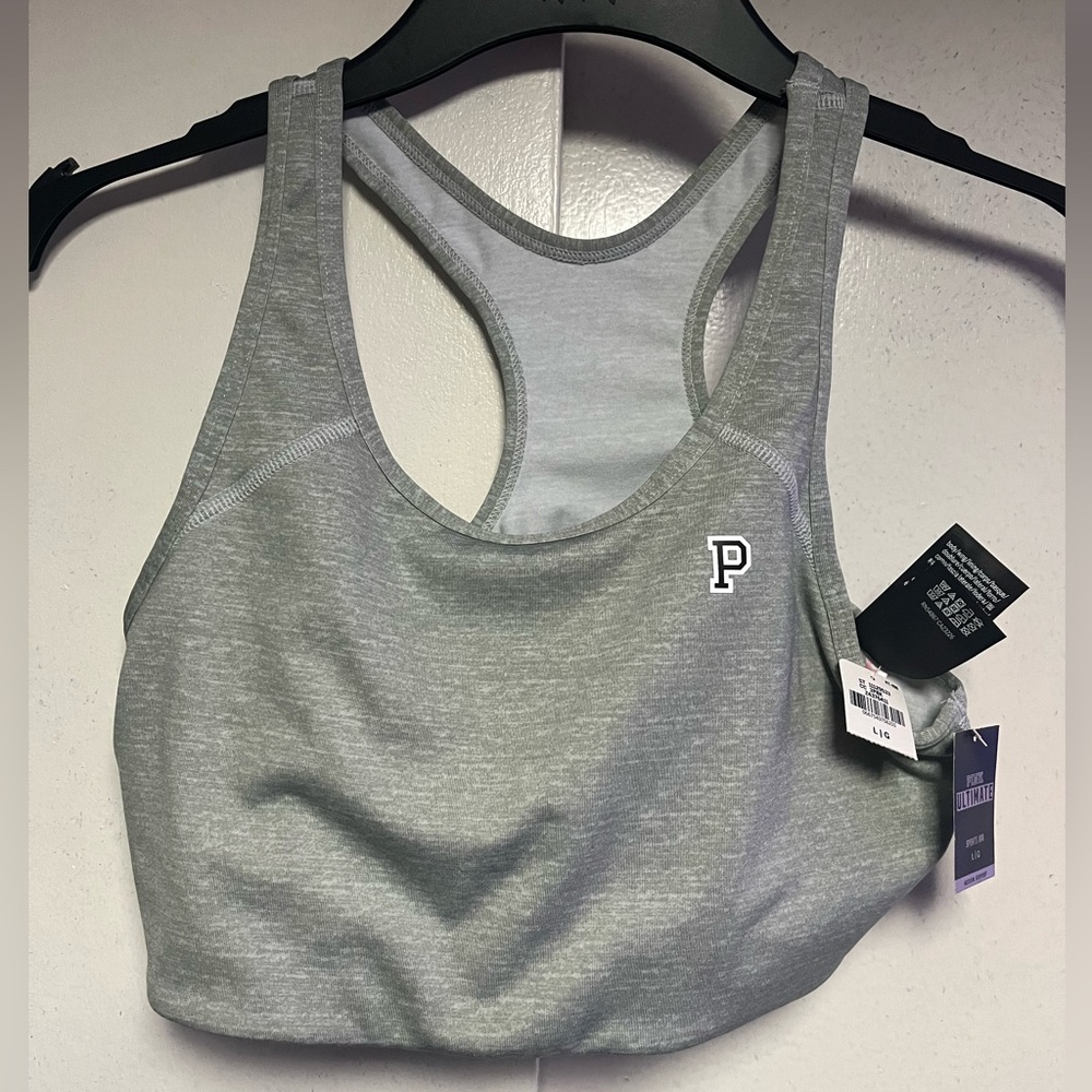 Pink Grey Sports Bra Size L